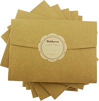 kartpostal - "Bekliyoruz" Sade Etiketli Kraft