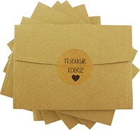 kartpostal - "Teşekkür Ederiz" Etiketli Kraft