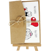 13x18 Kartpostal - Açık Davetiye Zarfı - 13x18-Kraft -  İpli, Kraft Kalpli