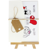 13x18 Kartpostal - Açık Davetiye Zarfı - 13x18-Krem-  İpli, Kraft Etiketli