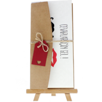 dikdörtgen - Açık Davetiye Zarfı - 21x10-Kraft -  İpli, Kırmızı Etiketli