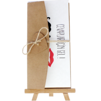 dikdörtgen - Açık Davetiye Zarfı - 21x10-Kraft -  İpli, Kraft Kalpli