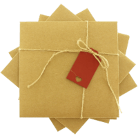 kare - Kırmızı Etiketli & İpli Kraft