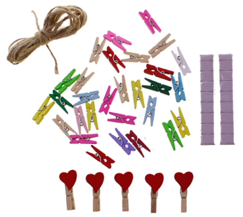 Ahşap Mini Mandal Set